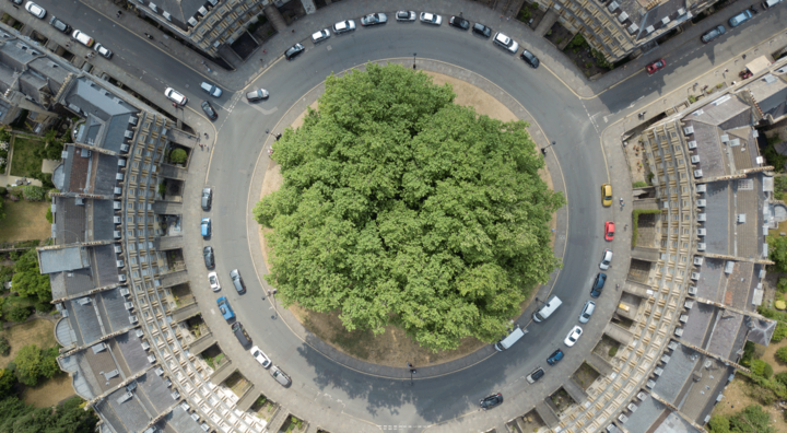 a roundabout called The Circus was taken in an English town called Bath