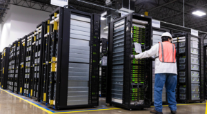 circular center filled with server racks