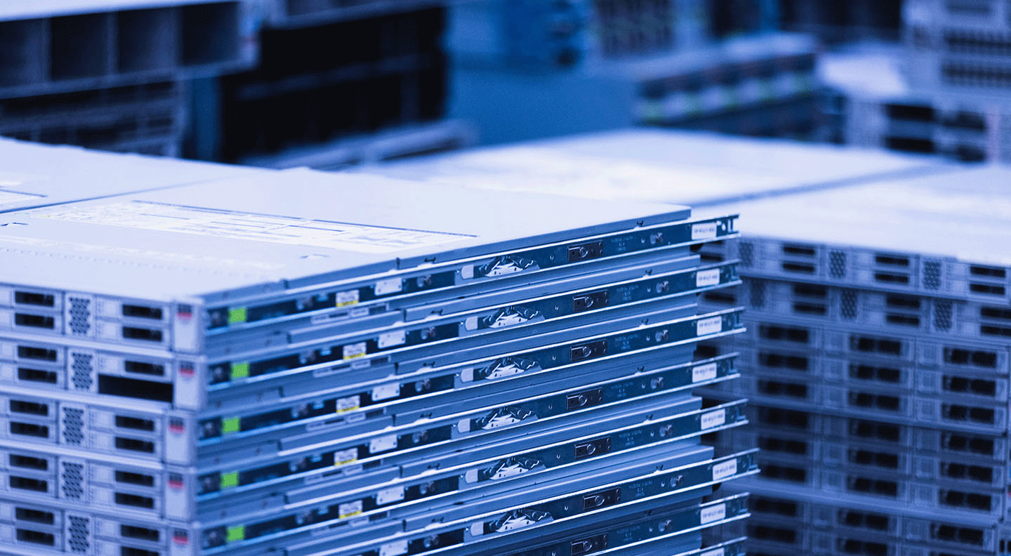 stack of servers